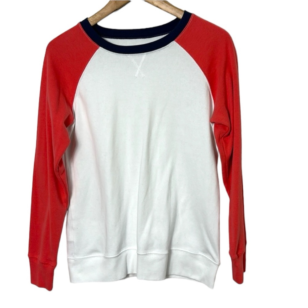 EDDIE BAUER Baseball style crew neck shirt color block long sleeve tee size M